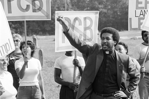 Ben Chavis at demonstration in 1980s