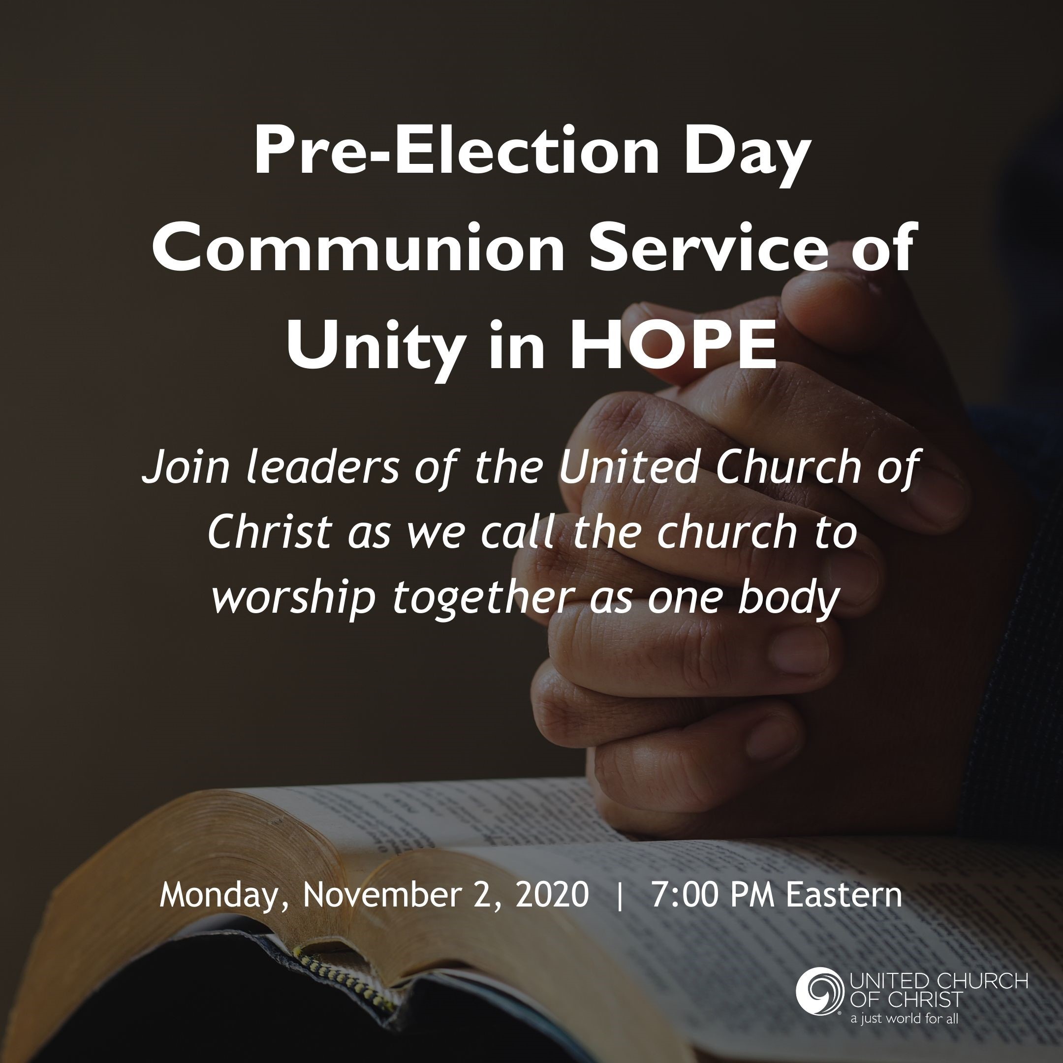 Pre-election worship service image for 11/2/20