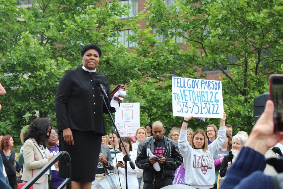 Traci Blackmon speaks in St. Louis, May 21, 2019