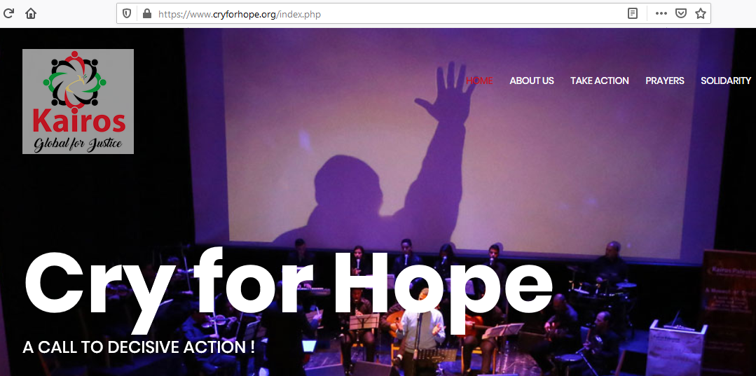 Cry for Hope / Global Kairos for Justice website