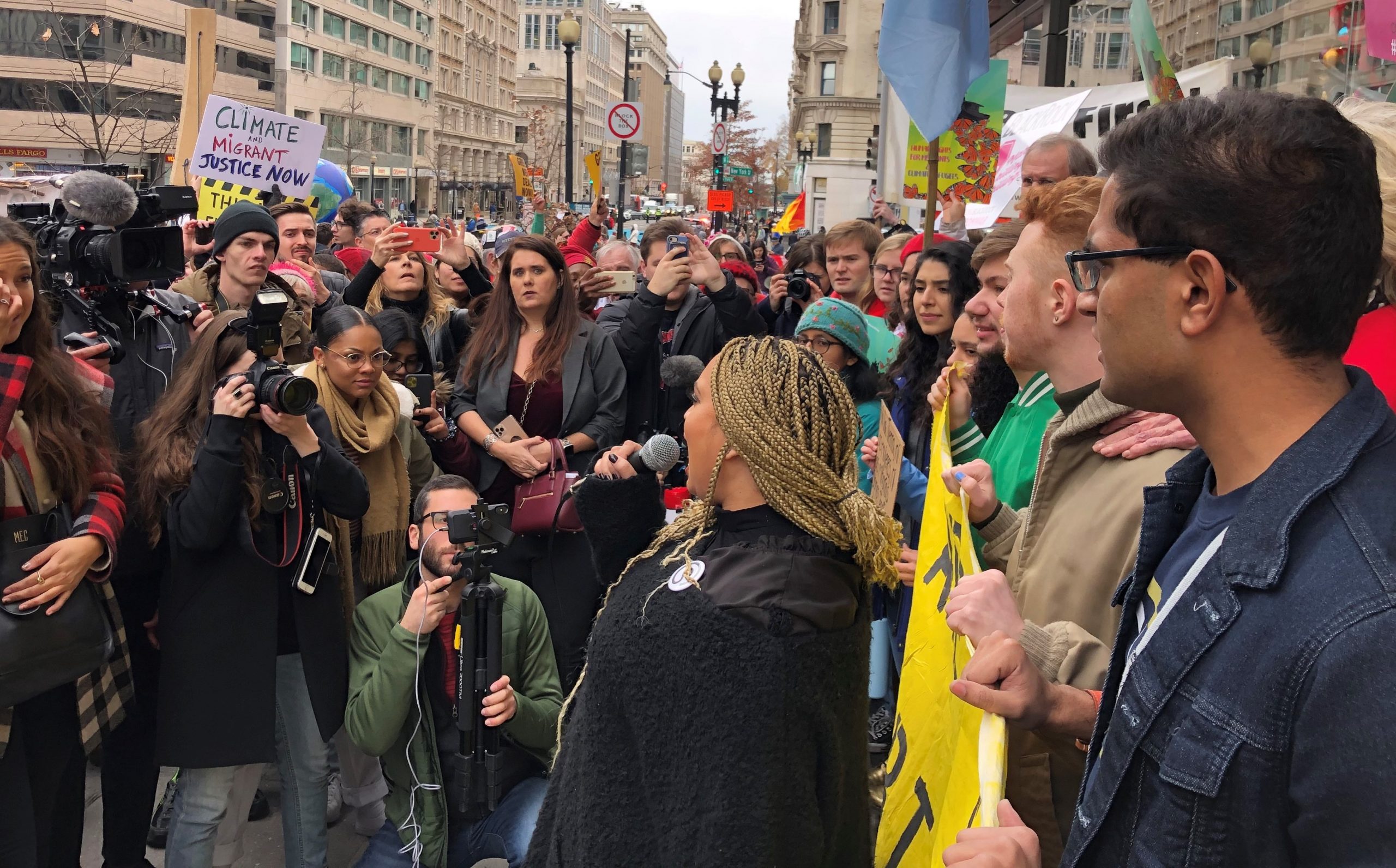 Douša rallies crowd, Fire Drill Fridays, 12/6/19 D.C.