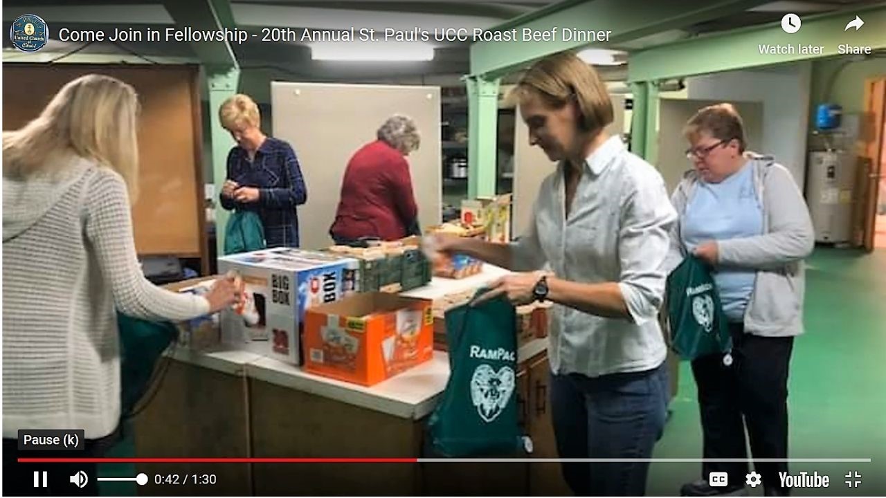 Fundraising dinner promo video screenshot Sellersville Pa 2020