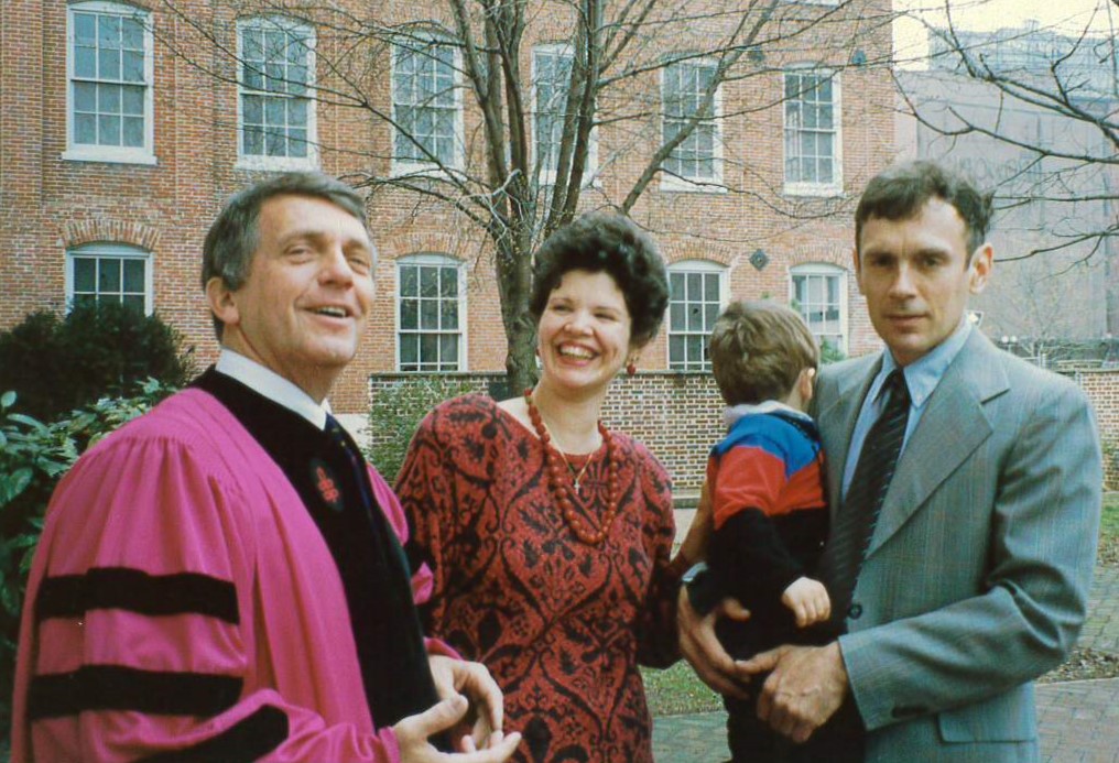 Hayes in Old First courtyard