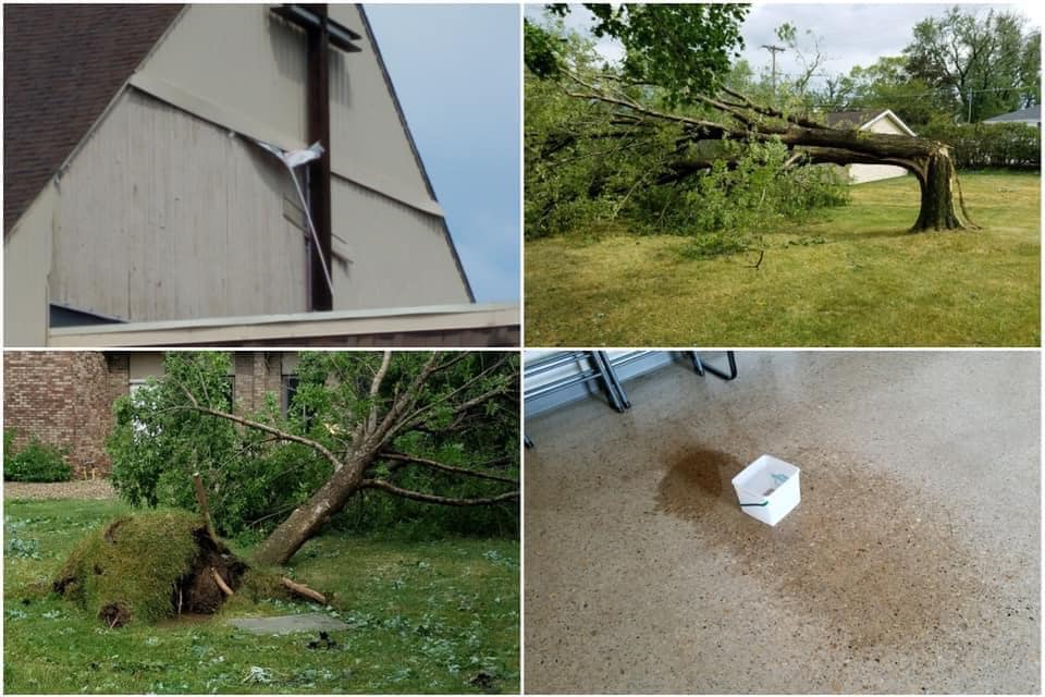 Derecho damage at Hope UCC, Hiawatha, Iowa, Aug. 2020