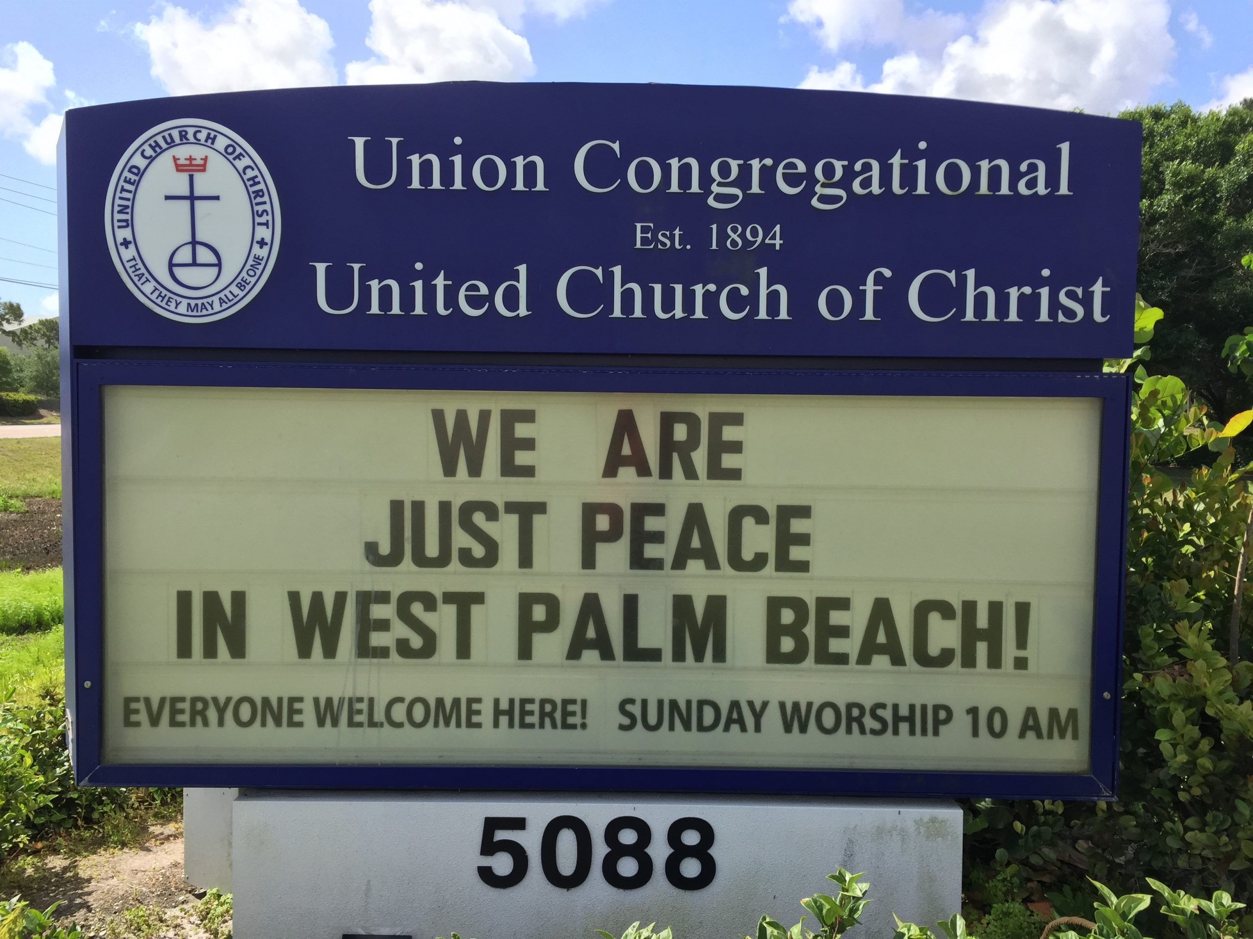 Union Congregational UCC church sign