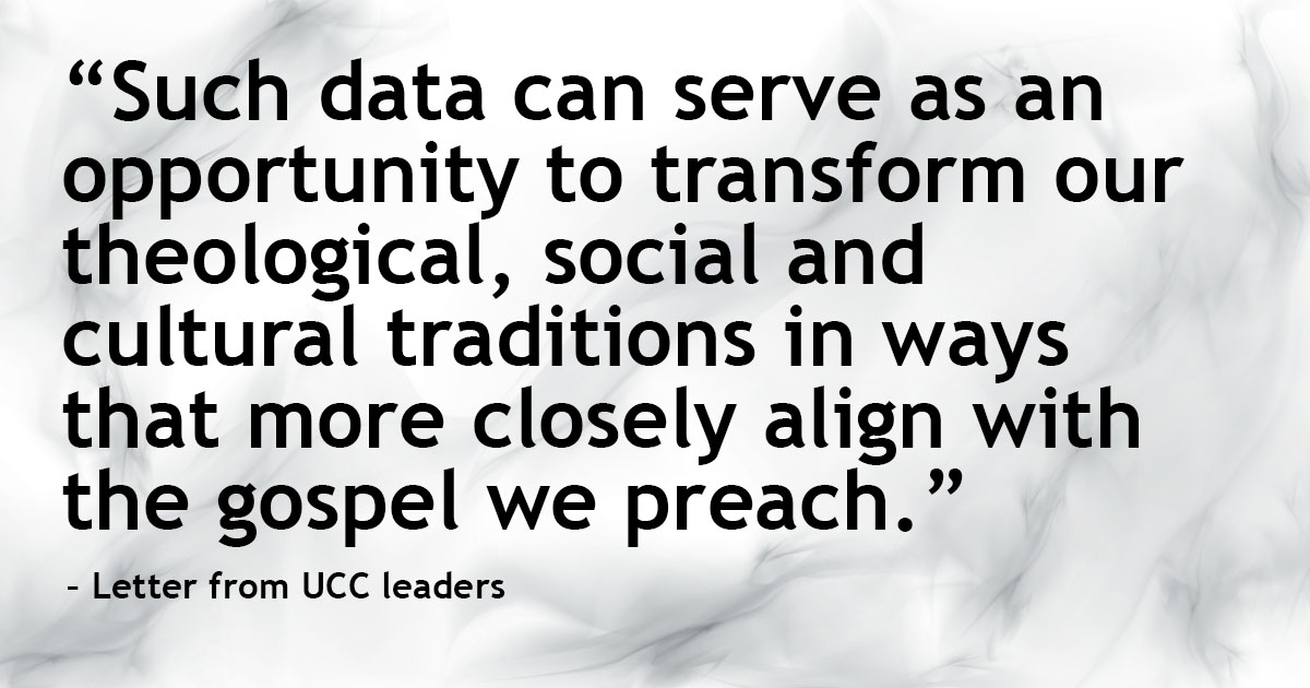 Quote from UCC leaders' letter to the church, 9/1/20