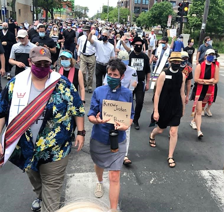 Minneapolis Floyd clergy march, 6/2/20: white clergy