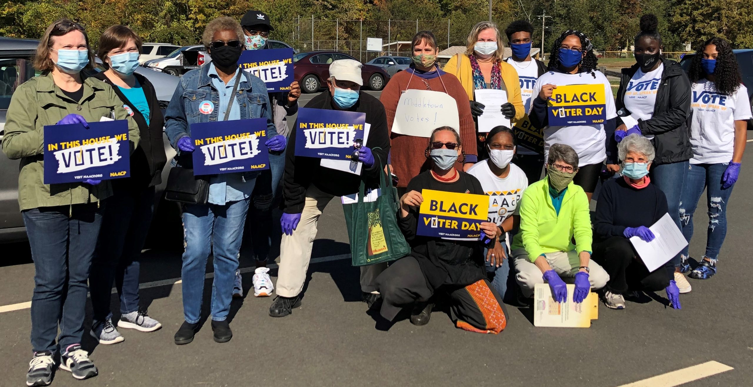 First Church Middletown and NAACP members before canvassing, 10/3/20