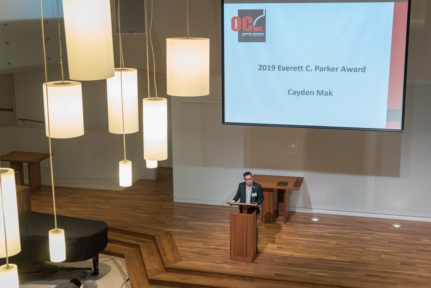 Cayden Mak speaking at Parker Lecture 2019