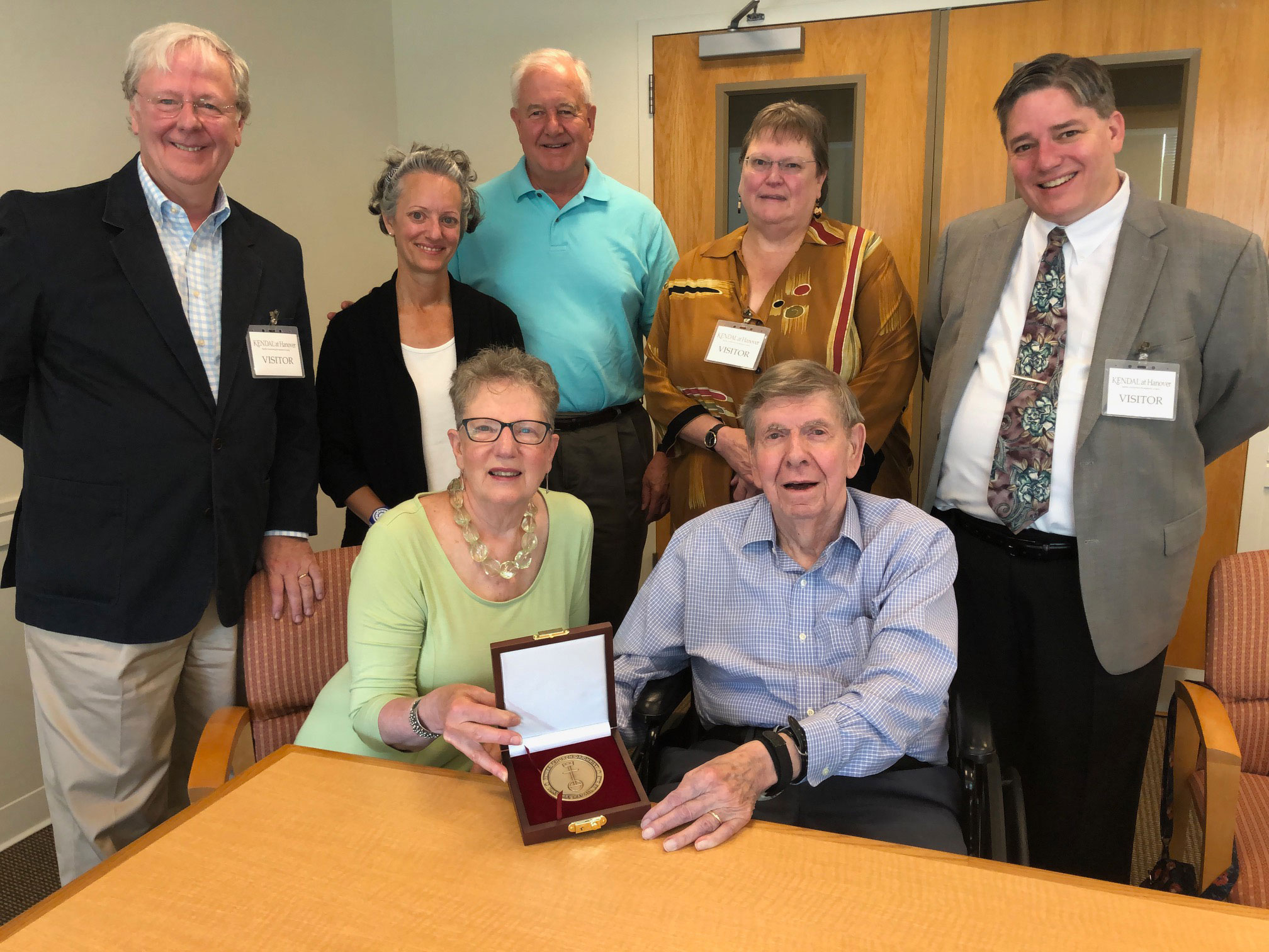 Avery Post receiving presidential medallion, July 2019