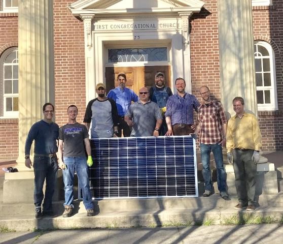 Solar panel offloading crew, Walla Walla, Wash., 2019