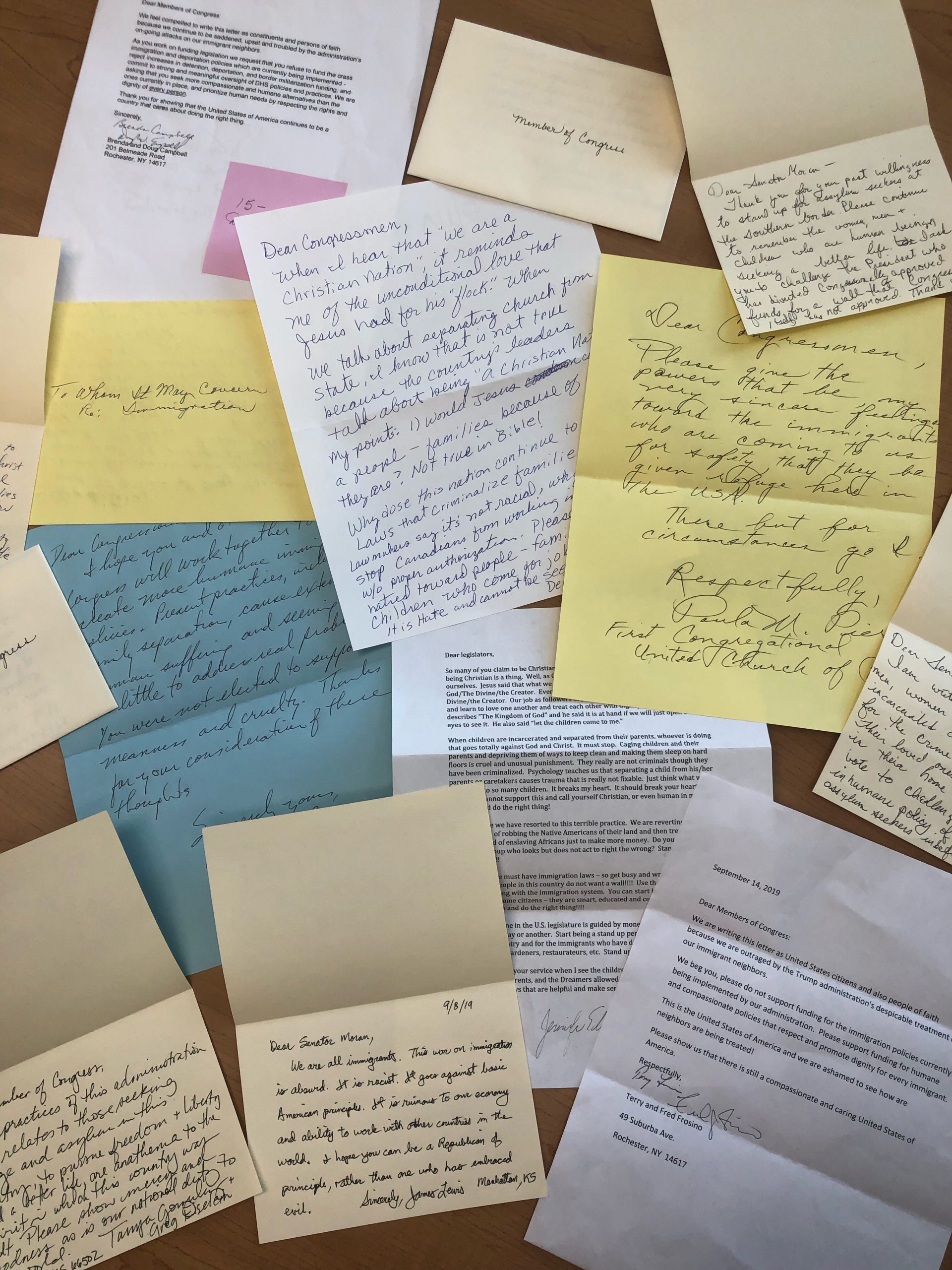 Immigration letters to Congress 9/25/19