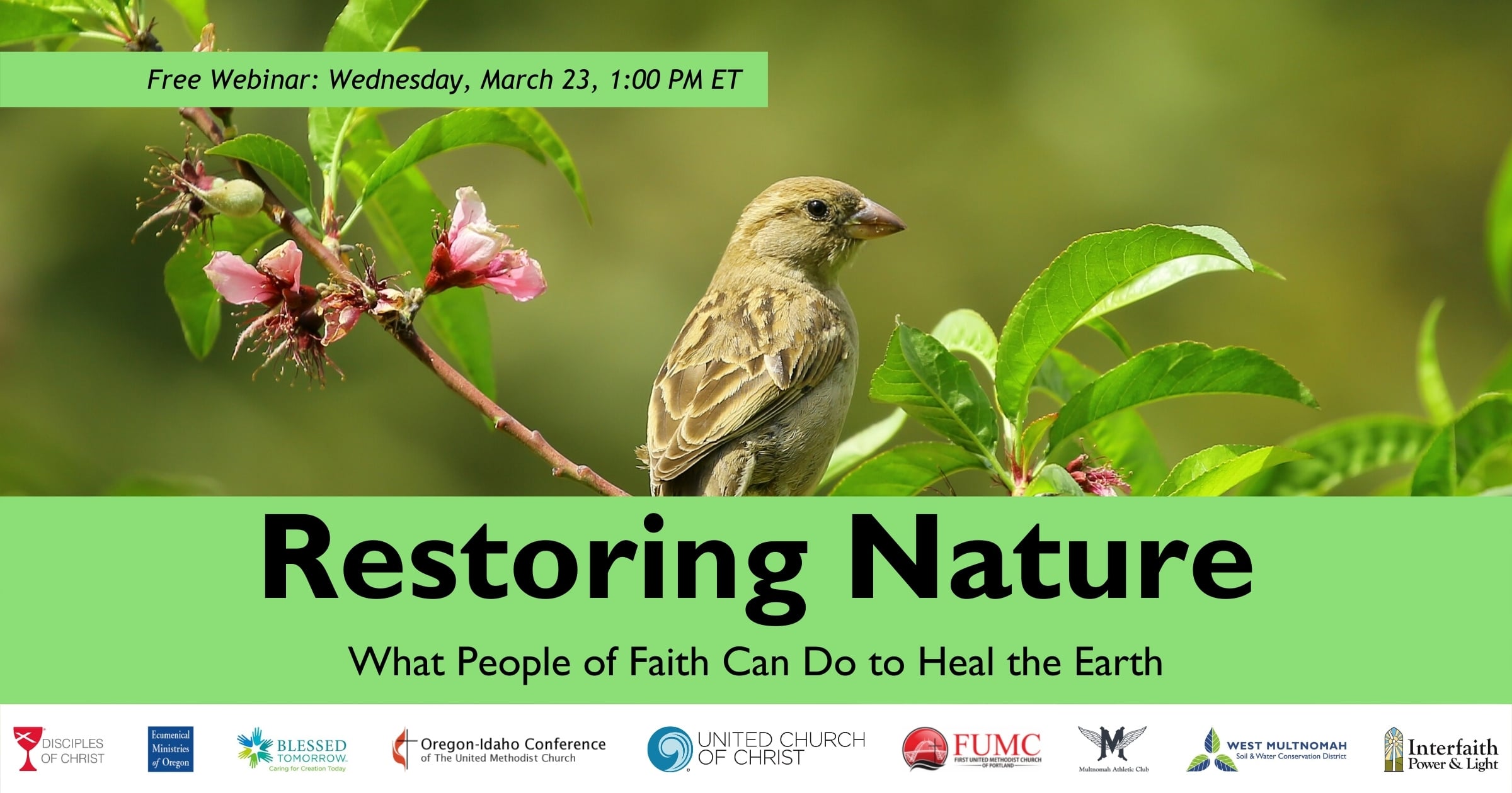 Restoring Nature What People of Faith Can Do United Church of Christ