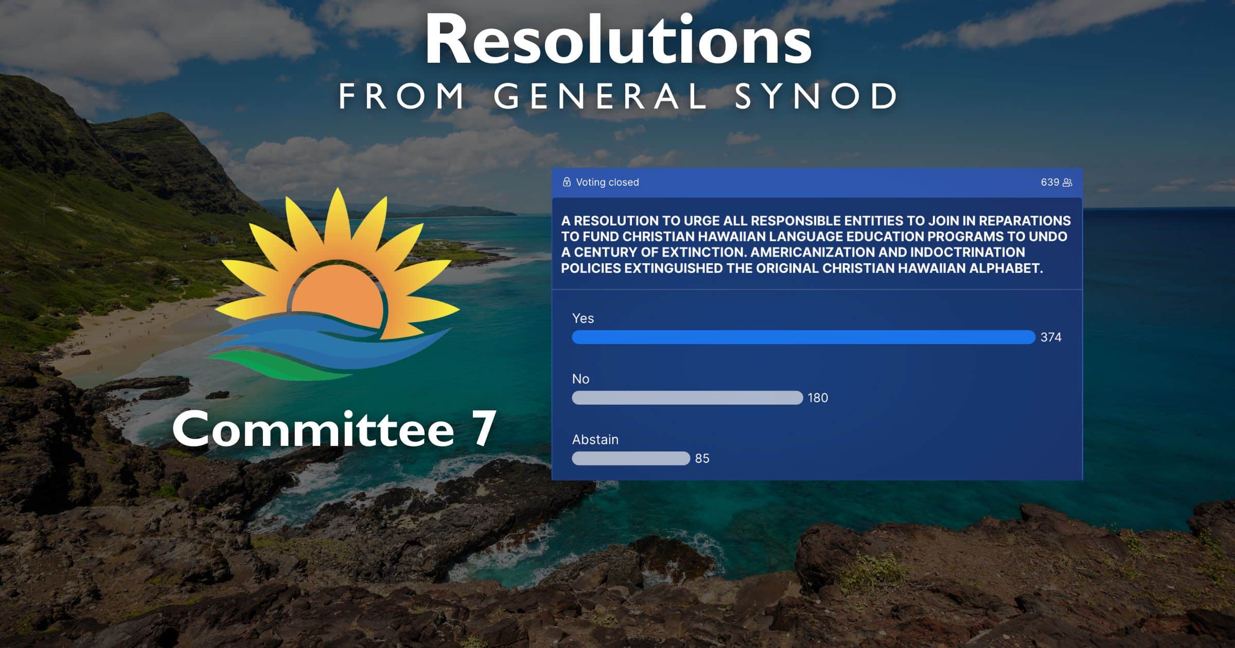 In narrow vote, Synod supports reparation efforts for Hawaiian language