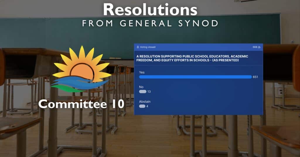 Synod takes stand for public school educators, academic freedom and