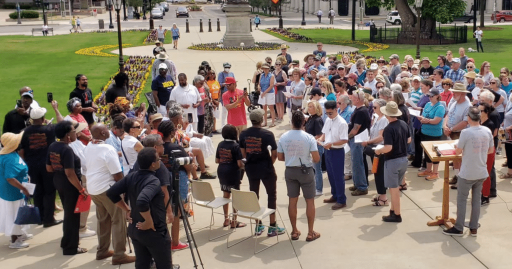 Justice League gathering at Michigan Capital