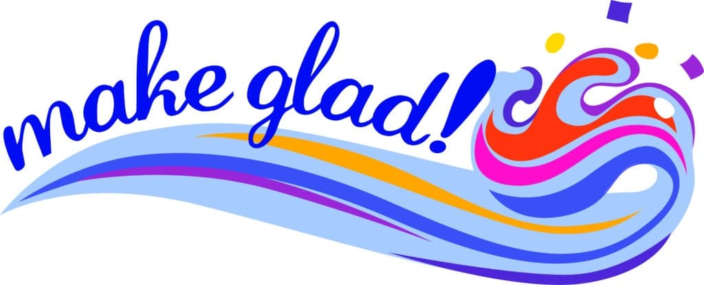 General Synod 31 - 2017 Logo. The text "Make it glad!" appears around colorful swirls.
