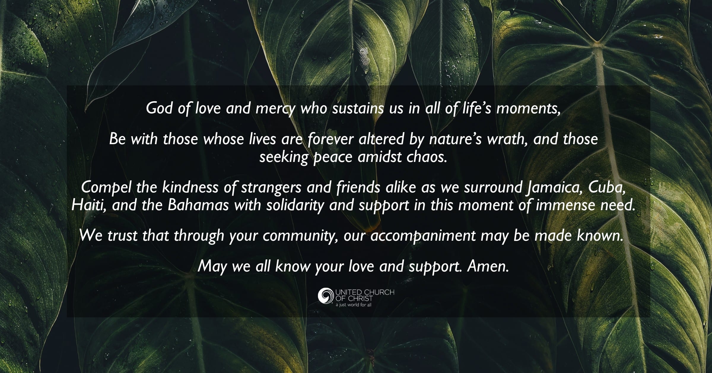 UCC issues appeal to support relief efforts in the aftermath of Hurricane Melissa